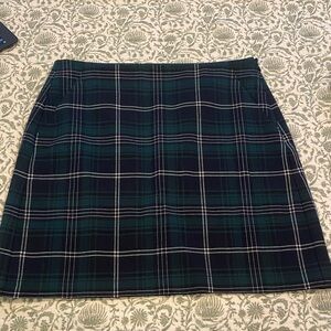 Loft plaid blue and green mini skirt 6
